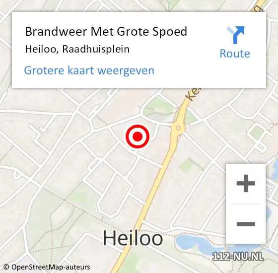 Locatie op kaart van de 112 melding: Brandweer Met Grote Spoed Naar Heiloo, Raadhuisplein op 11 januari 2014 08:34