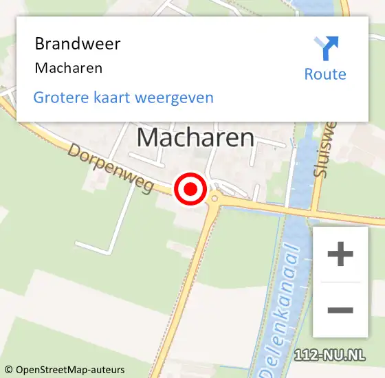 Locatie op kaart van de 112 melding: Brandweer Macharen op 16 februari 2017 10:02