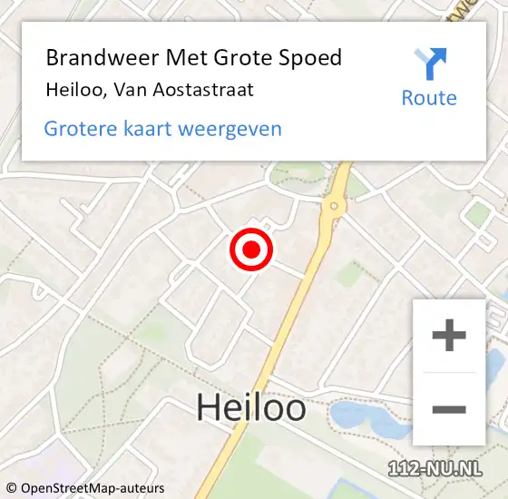 Locatie op kaart van de 112 melding: Brandweer Met Grote Spoed Naar Heiloo, Van Aostastraat op 11 januari 2014 08:41