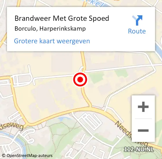 Locatie op kaart van de 112 melding: Brandweer Met Grote Spoed Naar Borculo, Harperinkskamp op 16 februari 2017 10:24