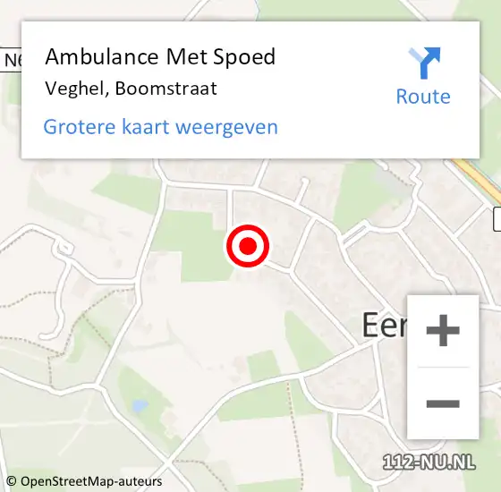 Locatie op kaart van de 112 melding: Ambulance Met Spoed Naar Veghel, Boomstraat op 16 februari 2017 10:53