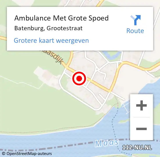 Locatie op kaart van de 112 melding: Ambulance Met Grote Spoed Naar Batenburg, Grootestraat op 16 februari 2017 11:05