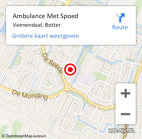 Locatie op kaart van de 112 melding: Ambulance Met Spoed Naar Veenendaal, Botter op 16 februari 2017 11:35