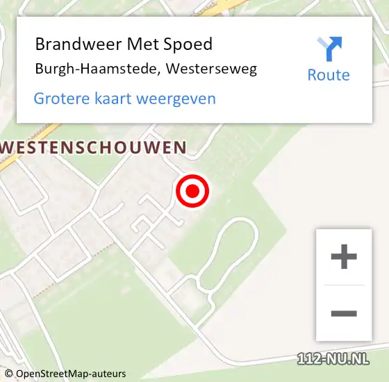 Locatie op kaart van de 112 melding: Brandweer Met Spoed Naar Burgh-Haamstede, Westerseweg op 16 februari 2017 11:39