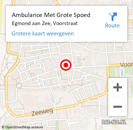 Locatie op kaart van de 112 melding: Ambulance Met Grote Spoed Naar Egmond aan Zee, Voorstraat op 16 februari 2017 12:58