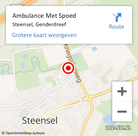 Locatie op kaart van de 112 melding: Ambulance Met Spoed Naar Steensel, Genderdreef op 16 februari 2017 13:38