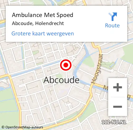 Locatie op kaart van de 112 melding: Ambulance Met Spoed Naar Abcoude, Holendrecht op 16 februari 2017 14:12