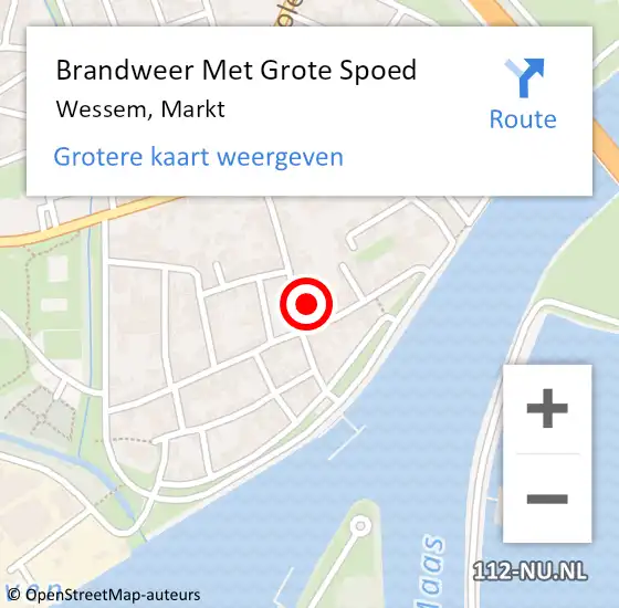 Locatie op kaart van de 112 melding: Brandweer Met Grote Spoed Naar Wessem, Markt op 16 februari 2017 16:14