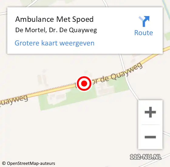 Locatie op kaart van de 112 melding: Ambulance Met Spoed Naar De Mortel, Dr. De Quayweg op 16 februari 2017 17:49