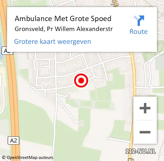 Locatie op kaart van de 112 melding: Ambulance Met Grote Spoed Naar Gronsveld, Pr Willem Alexanderstr op 11 januari 2014 09:58