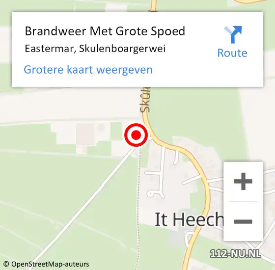 Locatie op kaart van de 112 melding: Brandweer Met Grote Spoed Naar Eastermar, Skulenboargerwei op 16 februari 2017 17:56