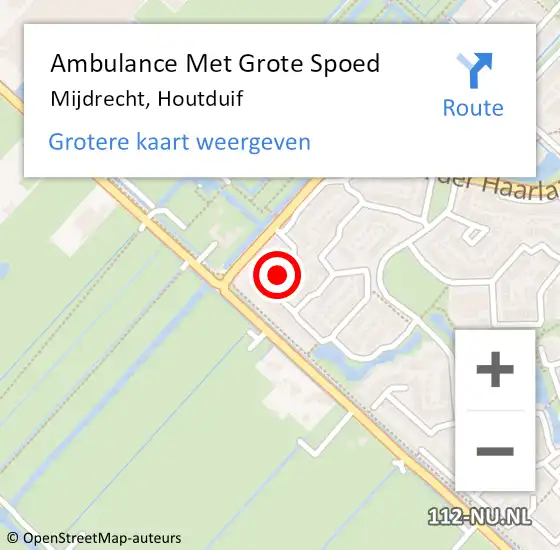 Locatie op kaart van de 112 melding: Ambulance Met Grote Spoed Naar Mijdrecht, Houtduif op 16 februari 2017 18:12