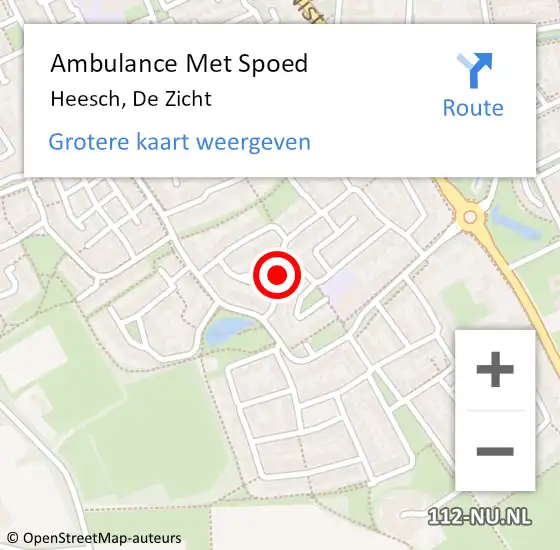 Locatie op kaart van de 112 melding: Ambulance Met Spoed Naar Heesch, De Zicht op 16 februari 2017 18:15