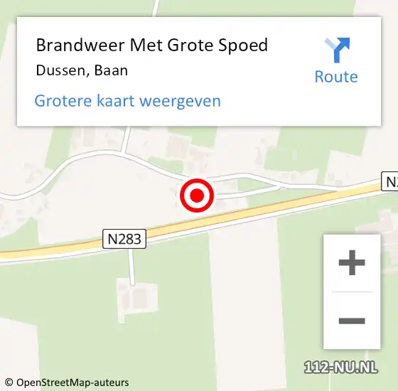 Locatie op kaart van de 112 melding: Brandweer Met Grote Spoed Naar Dussen, Baan op 16 februari 2017 18:46