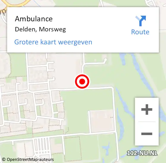 Locatie op kaart van de 112 melding: Ambulance Delden, Morsweg op 16 februari 2017 19:11
