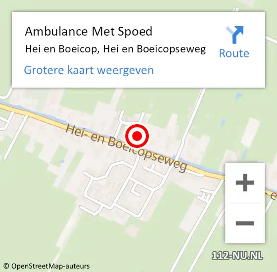 Locatie op kaart van de 112 melding: Ambulance Met Spoed Naar Hei en Boeicop, Hei en Boeicopseweg op 16 februari 2017 19:46