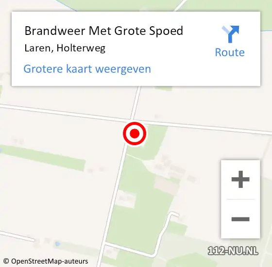 Locatie op kaart van de 112 melding: Brandweer Met Grote Spoed Naar Laren, Holterweg op 11 januari 2014 10:14