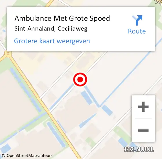 Locatie op kaart van de 112 melding: Ambulance Met Grote Spoed Naar Sint-Annaland, Ceciliaweg op 16 februari 2017 21:25