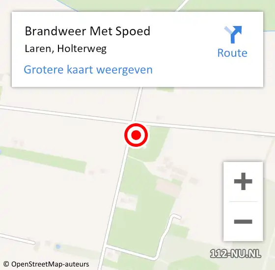 Locatie op kaart van de 112 melding: Brandweer Met Spoed Naar Laren, Holterweg op 11 januari 2014 10:27