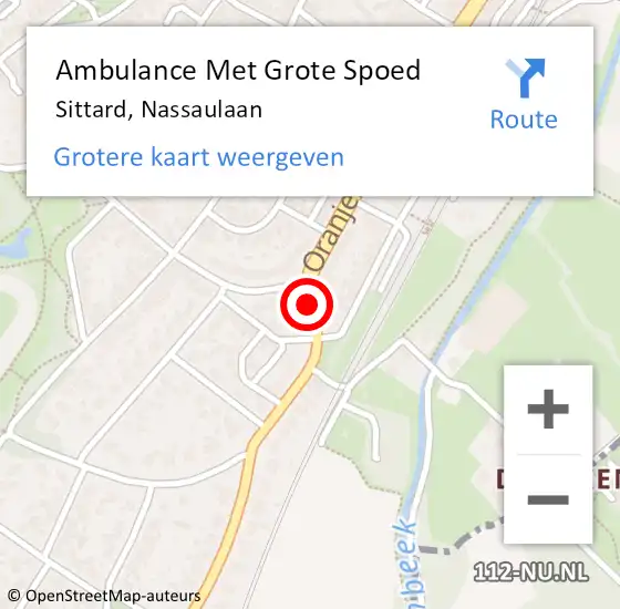 Locatie op kaart van de 112 melding: Ambulance Met Grote Spoed Naar Sittard, Nassaulaan op 16 februari 2017 22:23