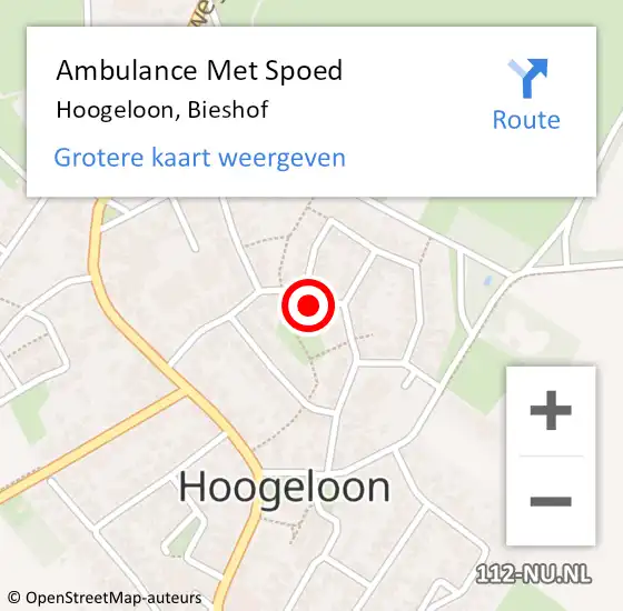 Locatie op kaart van de 112 melding: Ambulance Met Spoed Naar Hoogeloon, Bieshof op 17 februari 2017 03:45