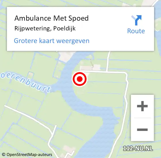 Locatie op kaart van de 112 melding: Ambulance Met Spoed Naar Rijpwetering, Poeldijk op 17 februari 2017 07:47