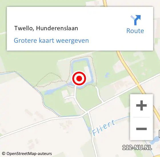 Locatie op kaart van de 112 melding:  Twello, Hunderenslaan op 17 februari 2017 08:17