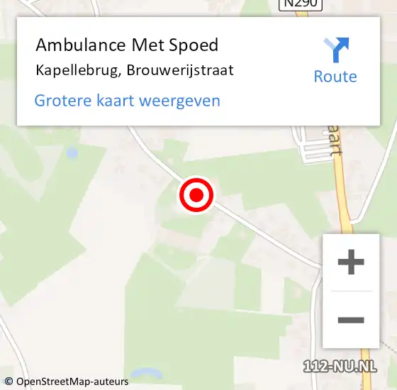 Locatie op kaart van de 112 melding: Ambulance Met Spoed Naar Kapellebrug, Brouwerijstraat op 17 februari 2017 09:09
