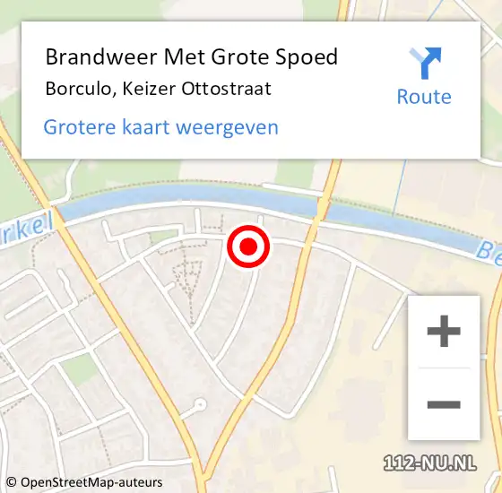 Locatie op kaart van de 112 melding: Brandweer Met Grote Spoed Naar Borculo, Keizer Ottostraat op 17 februari 2017 09:25