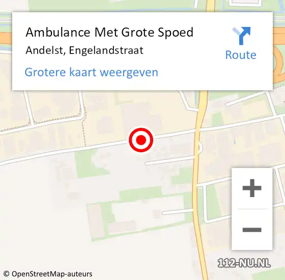 Locatie op kaart van de 112 melding: Ambulance Met Grote Spoed Naar Andelst, Engelandstraat op 11 januari 2014 11:12