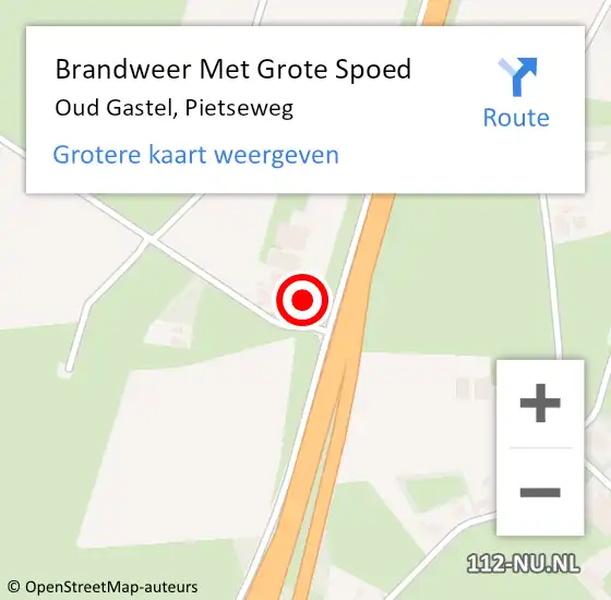 Locatie op kaart van de 112 melding: Brandweer Met Grote Spoed Naar Oud Gastel, Pietseweg op 17 februari 2017 10:34