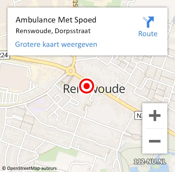 Locatie op kaart van de 112 melding: Ambulance Met Spoed Naar Renswoude, Dorpsstraat op 17 februari 2017 11:00