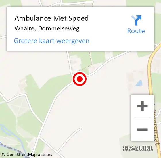 Locatie op kaart van de 112 melding: Ambulance Met Spoed Naar Waalre, Dommelseweg op 17 februari 2017 11:39