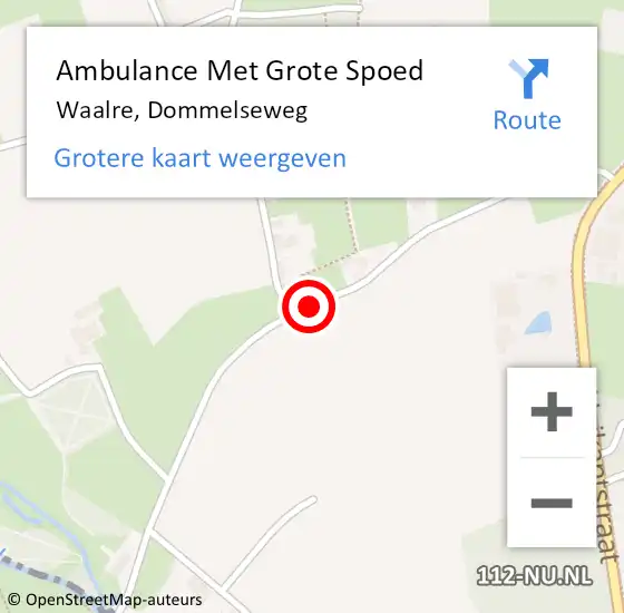 Locatie op kaart van de 112 melding: Ambulance Met Grote Spoed Naar Waalre, Dommelseweg op 17 februari 2017 11:41