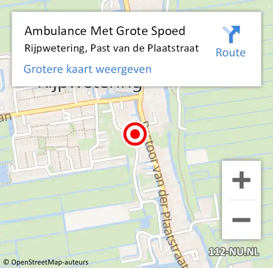 Locatie op kaart van de 112 melding: Ambulance Met Grote Spoed Naar Rijpwetering, Past van de Plaatstraat op 17 februari 2017 11:47