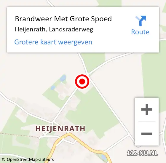 Locatie op kaart van de 112 melding: Brandweer Met Grote Spoed Naar Heijenrath, Landsraderweg op 17 februari 2017 11:56