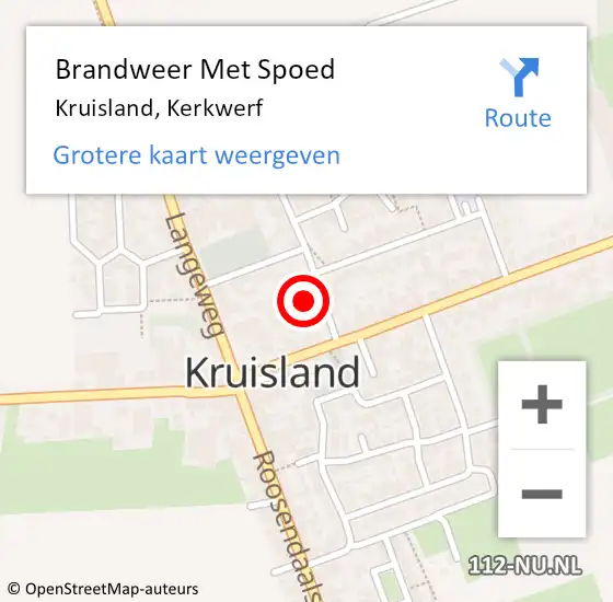 Locatie op kaart van de 112 melding: Brandweer Met Spoed Naar Kruisland, Kerkwerf op 17 februari 2017 13:55