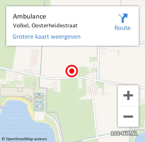 Locatie op kaart van de 112 melding: Ambulance Volkel, Oosterheidestraat op 17 februari 2017 14:10