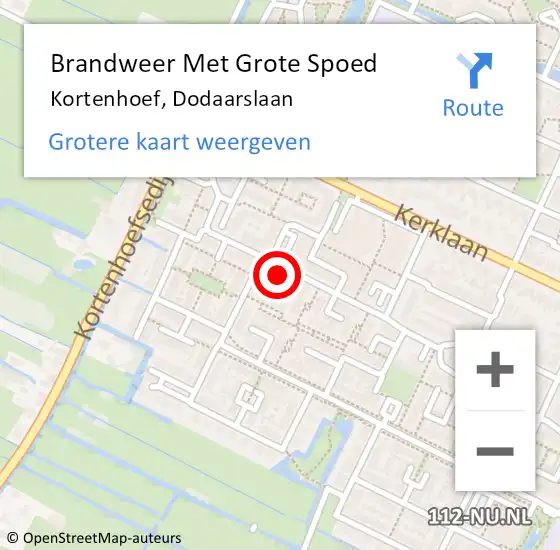 Locatie op kaart van de 112 melding: Brandweer Met Grote Spoed Naar Kortenhoef, Dodaarslaan op 17 februari 2017 16:22