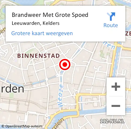 Locatie op kaart van de 112 melding: Brandweer Met Grote Spoed Naar Leeuwarden, Kelders op 17 februari 2017 19:49