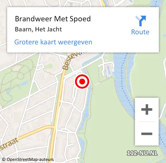 Locatie op kaart van de 112 melding: Brandweer Met Spoed Naar Baarn, Het Jacht op 17 februari 2017 20:06