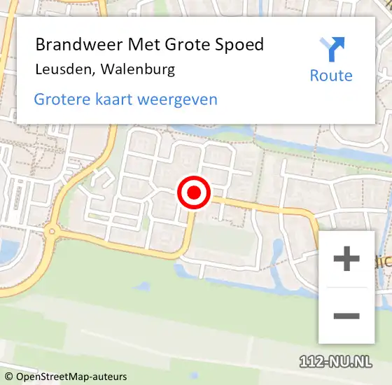 Locatie op kaart van de 112 melding: Brandweer Met Grote Spoed Naar Leusden, Walenburg op 17 februari 2017 20:08