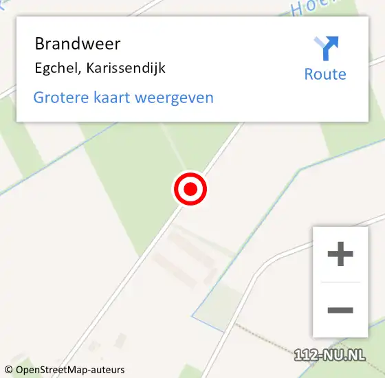 Locatie op kaart van de 112 melding: Brandweer Egchel, Karissendijk op 17 februari 2017 22:12