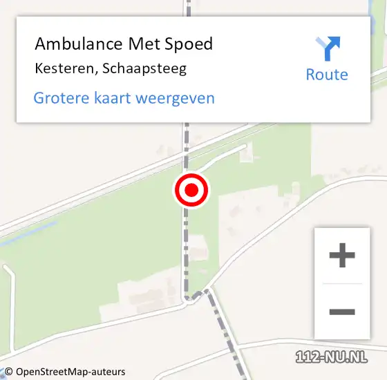 Locatie op kaart van de 112 melding: Ambulance Met Spoed Naar Kesteren, Schaapsteeg op 17 februari 2017 22:51