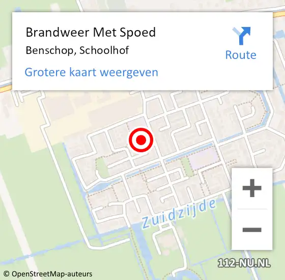 Locatie op kaart van de 112 melding: Brandweer Met Spoed Naar Benschop, Schoolhof op 18 februari 2017 00:10