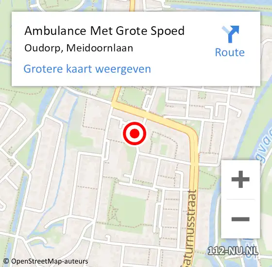 Locatie op kaart van de 112 melding: Ambulance Met Grote Spoed Naar Oudorp, Meidoornlaan op 18 februari 2017 04:13