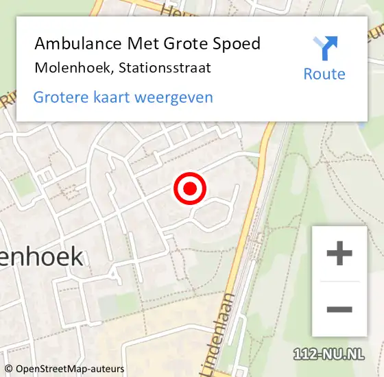 Locatie op kaart van de 112 melding: Ambulance Met Grote Spoed Naar Molenhoek, Stationsstraat op 18 februari 2017 07:52