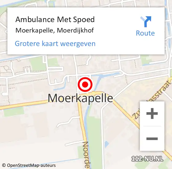 Locatie op kaart van de 112 melding: Ambulance Met Spoed Naar Moerkapelle, Moerdijkhof op 18 februari 2017 08:52