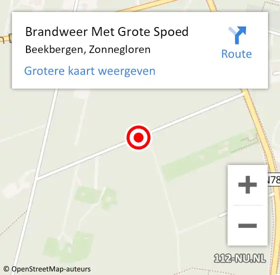 Locatie op kaart van de 112 melding: Brandweer Met Grote Spoed Naar Beekbergen, Zonnegloren op 18 februari 2017 12:05