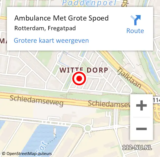 Locatie op kaart van de 112 melding: Ambulance Met Grote Spoed Naar Rotterdam, Fregatpad op 18 februari 2017 13:15